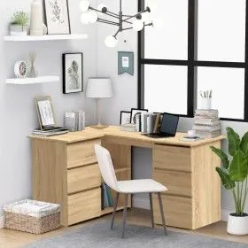 Oak plywood corner desk 145x100x76cm by vidaXL, Desks - Ref: Foro24-801092, Price: 154,19 €, Discount: %
