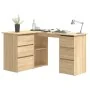 Escritorio de esquina contrachapada color roble 145x100x76cm de vidaXL, Escritorios - Ref: Foro24-801092, Precio: 158,18 €, D...