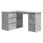 Eckschreibtisch aus grauem Beton-Sperrholz 145x100x76 cm von vidaXL, Schreibtische - Ref: Foro24-801093, Preis: 180,70 €, Rab...