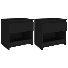 Nachttische 2 Stück schwarzes Sperrholz 40x30x39 cm von vidaXL, Nachttische - Ref: Foro24-803446, Preis: 51,43 €, Rabatt: %