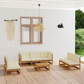 Garden furniture 8 pieces with cushions made of solid pine wood by vidaXL, Garden sets - Ref: Foro24-3076477, Price: 771,47 €...