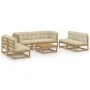 Garden furniture 8 pieces with cushions made of solid pine wood by vidaXL, Garden sets - Ref: Foro24-3076477, Price: 771,36 €...