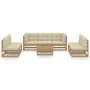 Garden furniture 8 pieces with cushions made of solid pine wood by vidaXL, Garden sets - Ref: Foro24-3076477, Price: 771,36 €...