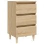 Bedside table solid Sonoma oak wood legs 40x35x69 cm by vidaXL, Nightstands - Ref: Foro24-805893, Price: 62,09 €, Discount: %