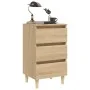 Bedside table solid Sonoma oak wood legs 40x35x69 cm by vidaXL, Nightstands - Ref: Foro24-805893, Price: 62,09 €, Discount: %