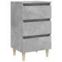 Bedside tables 2 units, gray concrete with wooden legs, 40x35x69 cm by vidaXL, Nightstands - Ref: Foro24-805896, Price: 97,50...