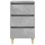 Bedside tables 2 units, gray concrete with wooden legs, 40x35x69 cm by vidaXL, Nightstands - Ref: Foro24-805896, Price: 97,50...