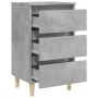 Bedside tables 2 units, gray concrete with wooden legs, 40x35x69 cm by vidaXL, Nightstands - Ref: Foro24-805896, Price: 97,50...