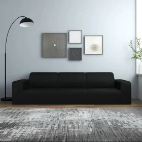 Elastic cover for 4-seater armchair, black polyester jersey by vidaXL, Covers - Ref: Foro24-332935, Price: 30,69 €, Discount: %