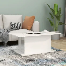 Engineered wood glossy white coffee table 102x55.5x40 cm by vidaXL, Coffee table - Ref: Foro24-810313, Price: 50,63 €, Discou...