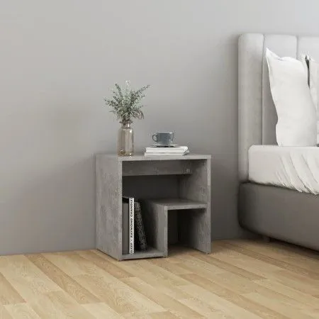 Betongrauer Nachttisch aus Sperrholz, 40 x 30 x 40 cm von vidaXL, Nachttische - Ref: Foro24-806336, Preis: 32,71 €, Rabatt: %