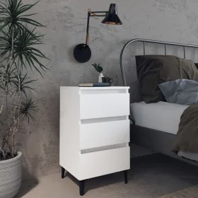 Nachttisch mit weißen Metallbeinen 40x35x69 cm von vidaXL, Nachttische - Ref: Foro24-805905, Preis: 65,19 €, Rabatt: %