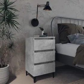 Bedside table with gray metal legs concrete 40x35x69 cm by vidaXL, Nightstands - Ref: Foro24-805913, Price: 55,49 €, Discount: %