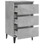 Bedside table with gray metal legs concrete 40x35x69 cm by vidaXL, Nightstands - Ref: Foro24-805913, Price: 55,49 €, Discount: %