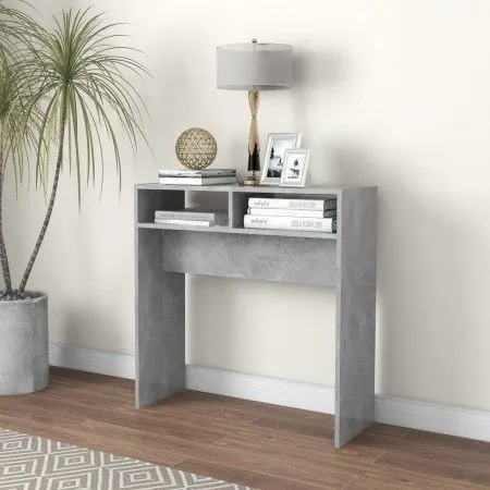 Engineered wood console table in gray concrete, 78x30x80 cm by vidaXL, Side tables - Ref: Foro24-808300, Price: 35,92 €, Disc...