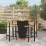Bar table and garden stools 5 pieces acacia wood black PE rattan by vidaXL, Garden sets - Ref: Foro24-3187727, Price: 366,94 ...