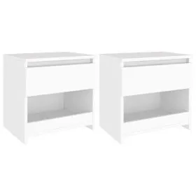 Nachttische 2 Stück aus weißem Sperrholz 40x30x39 cm von vidaXL, Nachttische - Ref: Foro24-803444, Preis: 52,91 €, Rabatt: %