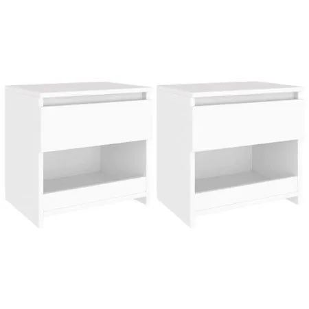 Nachttische 2 Stück aus weißem Sperrholz 40x30x39 cm von vidaXL, Nachttische - Ref: Foro24-803444, Preis: 52,91 €, Rabatt: %