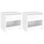 Nachttische 2 Stück aus weißem Sperrholz 40x30x39 cm von vidaXL, Nachttische - Ref: Foro24-803444, Preis: 52,91 €, Rabatt: %