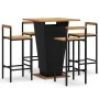 Gartentisch und Hocker Set 5 Teile aus Akazienholz PE Rattan schwarz von vidaXL, Gartensets - Ref: Foro24-3187727, Preis: 366...