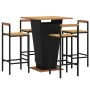 Bar table and garden stools 5 pieces acacia wood black PE rattan by vidaXL, Garden sets - Ref: Foro24-3187727, Price: 366,94 ...