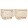 Nachttische 2 Stück aus massivem Kiefernholz 35x34x32 cm von vidaXL, Nachttische - Ref: Foro24-813396, Preis: 75,43 €, Rabatt: %