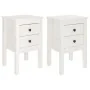 Mesitas de noche 2 uds madera maciza pino blanco 40x35x61,5 cm de vidaXL, Mesitas de noche - Ref: Foro24-813692, Precio: 104,...