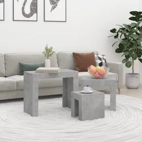 Stackable coffee tables 3 pieces concrete gray chipboard by vidaXL, Coffee table - Ref: Foro24-808544, Price: 70,02 €, Discou...