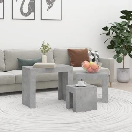 Stackable coffee tables 3 pieces concrete gray chipboard by vidaXL, Coffee table - Ref: Foro24-808544, Price: 70,02 €, Discou...