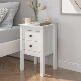 Nachttisch aus massivem weißem Kiefernholz, 40 x 35 x 61,5 cm von vidaXL, Nachttische - Ref: Foro24-813691, Preis: 60,77 €, R...
