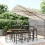 Garden table and high stools 11 pieces wood and black PE rattan by vidaXL, Garden sets - Ref: Foro24-3187682, Price: 496,87 €...