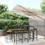 Gartentisch und hohe Hocker 11 Stück aus Holz und schwarzem PE-Rattan von vidaXL, Gartensets - Ref: Foro24-3187682, Preis: 49...