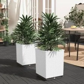 Planters 2 units white polypropylene 30x30x37 cm by vidaXL, Pots and planters - Ref: Foro24-364183, Price: 57,74 €, Discount: %