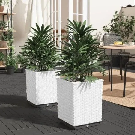 Planters 2 units white polypropylene 30x30x37 cm by vidaXL, Pots and planters - Ref: Foro24-364183, Price: 57,74 €, Discount: %