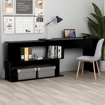 Eckschreibtisch aus schwarzem Sperrholz, 200 x 50 x 76 cm von vidaXL, Schreibtische - Ref: Foro24-801099, Preis: 93,11 €, Rab...