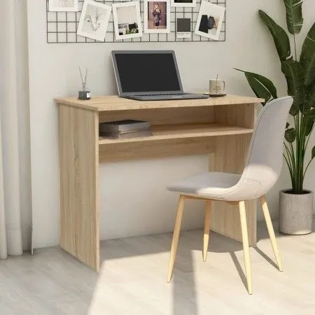 Schreibtisch aus Sonoma-Eichensperrholz, 90 x 50 x 74 cm von vidaXL, Schreibtische - Ref: Foro24-801173, Preis: 72,09 €, Raba...