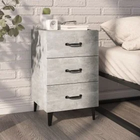 Concrete gray engineered wood bedside table 40x40x66 cm by vidaXL, Nightstands - Ref: Foro24-812091, Price: 57,73 €, Discount: %
