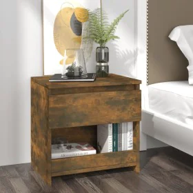 Mesita de noche madera contrachapada roble ahumado 40x30x39cm de vidaXL, Mesitas de noche - Ref: Foro24-815129, Precio: 27,24...