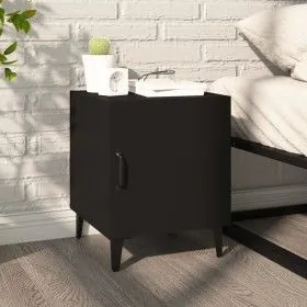 Mesita de noche madera contrachapada negra de vidaXL, Mesitas de noche - Ref: Foro24-812062, Precio: 42,35 €, Descuento: %
