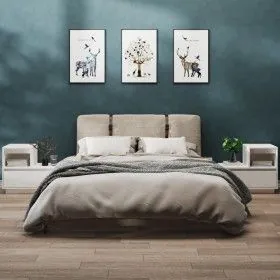 Nachttische 2 Stk. massives Kiefernholz weiß 60x34x51 cm von vidaXL, Nachttische - Ref: Foro24-814377, Preis: 108,00 €, Rabat...