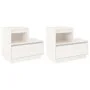 Nachttische 2 Stk. massives Kiefernholz weiß 60x34x51 cm von vidaXL, Nachttische - Ref: Foro24-814377, Preis: 108,00 €, Rabat...
