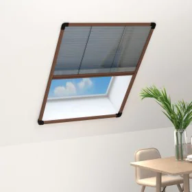 Pleated mosquito net for brown aluminum windows 60x80cm by vidaXL, Mosquito nets for windows - Ref: Foro24-148653, Price: 29,...