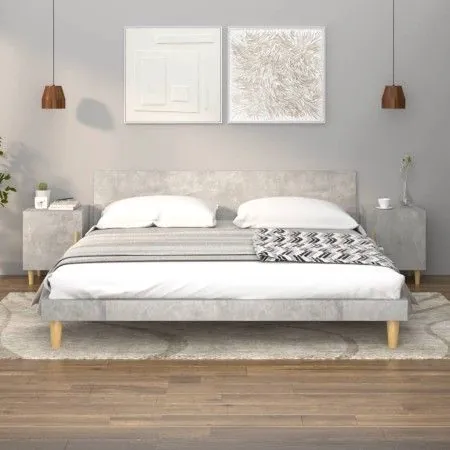 Bedside tables 2 pcs concrete gray plywood by vidaXL, Nightstands - Ref: Foro24-812051, Price: 46,28 €, Discount: %