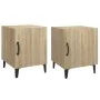 Mesitas de noche 2 uds madera contrachapada color roble Sonoma de vidaXL, Mesitas de noche - Ref: Foro24-812067, Precio: 68,9...