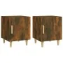 Mesitas de noche 2 uds madera contrachapada color roble ahumado de vidaXL, Mesitas de noche - Ref: Foro24-817310, Precio: 53,...