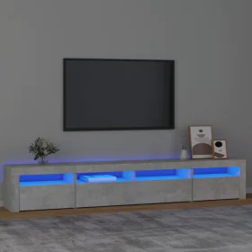 Mueble de TV con luces LED gris hormigón 240x35x40 cm de vidaXL, Muebles TV - Ref: Foro24-3152725, Precio: 153,31 €, Descuent...