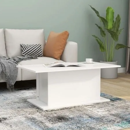 White engineered wood coffee table 102x55.5x40 cm by vidaXL, Coffee table - Ref: Foro24-810307, Price: 44,38 €, Discount: %