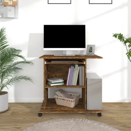Escritorio de madera contrachapada roble ahumado 80x50x75 cm by vidaXL, Desks - Ref: Foro24-815543, Price: 71,95 €, Discount: %