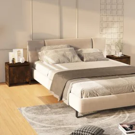 Mesita noche 2 uds madera ingeniería roble ahumado 45x34x44,5cm de vidaXL, Mesitas de noche - Ref: Foro24-813045, Precio: 40,...