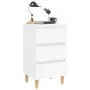 Nachttisch mit weißen Massivholzbeinen 40x35x69 cm von vidaXL, Nachttische - Ref: Foro24-805887, Preis: 62,81 €, Rabatt: %
